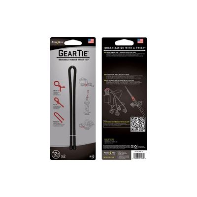 Nite Ize NiteIze ギアータイ 2個入 12インチ ブラック NI01966 1パック(2個) 479-8899（直送品）