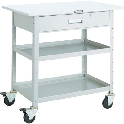 トラスコ中山 TRUSCO ツールワゴン バーディワゴン 600X400 天板 深型1段引出付 ホワイト BDW-962TY-W 1台（直送品）