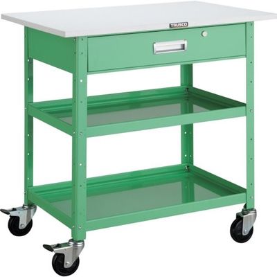 TRUSCO ツールワゴン バーディワゴン 600X400 天板 深型1段引出付 ヤンググリーン BDW-962TY-YG 1台（直送品）