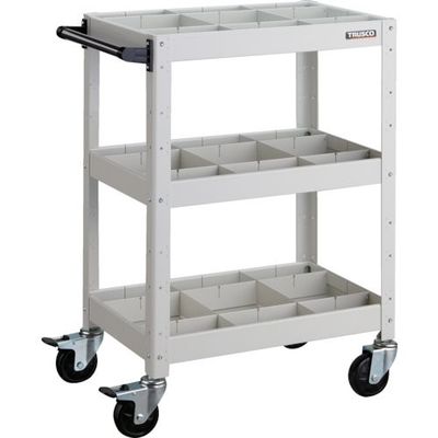 TRUSCO ツールワゴン バーディワゴン 600X400XH880 深3段 仕切板付 ホワイト BDW-963F3S3-W 1台（直送品）