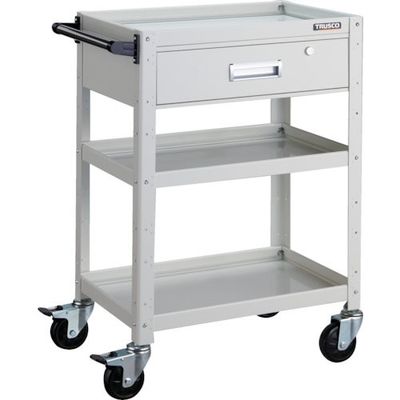 トラスコ中山 TRUSCO ツールワゴン バーディワゴン 600X400XH880 深型1段引出付 ホワイト BDW-963Y-W 1台（直送品）