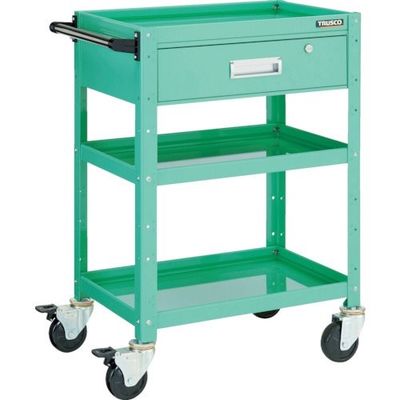 TRUSCO ツールワゴン バーディワゴン 600X400XH880 深型1段引出付 ヤンググリーン BDW-963Y-YG 1台（直送品）