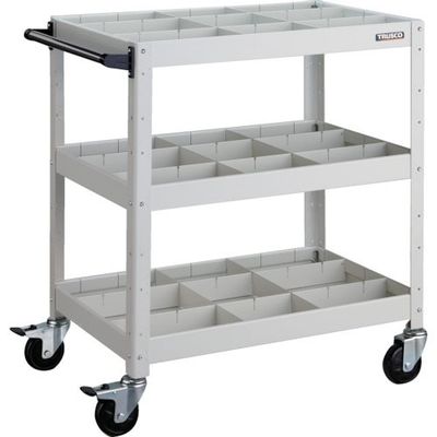 TRUSCO ツールワゴン バーディワゴン 750X500XH880 深3段 仕切板付 ホワイト BDW-973F3S3-W 1台（直送品）