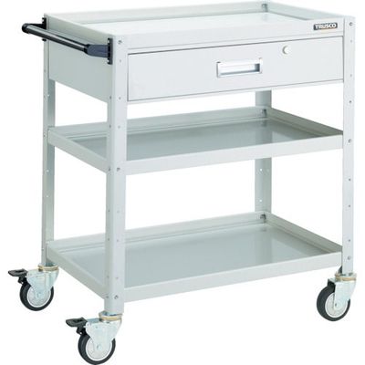 トラスコ中山 TRUSCO バーディワゴン 750×500 深型1段引出付 ウレタン車輪 ホワイト BDW-973YU-W 1台（直送品）