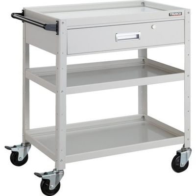 トラスコ中山 TRUSCO ツールワゴン バーディワゴン 750X500XH880 深型1段引出付 ホワイト BDW-973Y-W 1台（直送品）