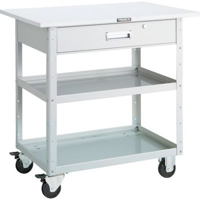 トラスコ中山 TRUSCO ツールワゴン イーグルワゴン 750X500 天板 深型1段引出付 ホワイト EGW-972TY-W 1台（直送品）