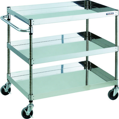 TRUSCO ステンレスワゴン クリーンフェニックスワゴン SUS304 W900×D600×H880 3段 スチール金具 CPE3-993（直送品）