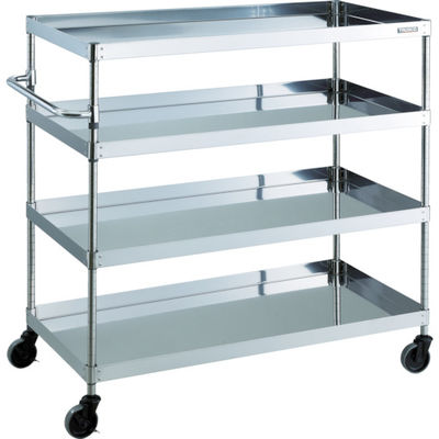 TRUSCO ステンレス製ワゴン クリーンフェニックスワゴン SUS430 W900×D600×H1200 4段 CPE4-1294 1台（直送品）