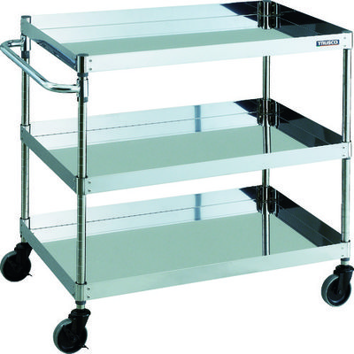 TRUSCO ステンレス製ワゴン クリーンフェニックスワゴン SUS430 W1200×D600×H880 3段 CPE4-9123 1台（直送品）