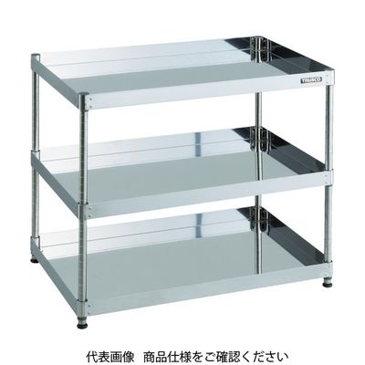 TRUSCO ステンレス製ワゴン クリーンフェニックスワゴン SUS430 ラック型 W600×D400×H772 3段 CPE4-R963（直送品）