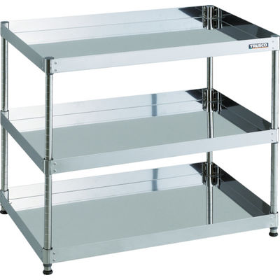 TRUSCO ステンレス製ワゴン クリーンフェニックスワゴン SUS430 ラック型 W900×D600×H772 3段 CPE4-R993（直送品）