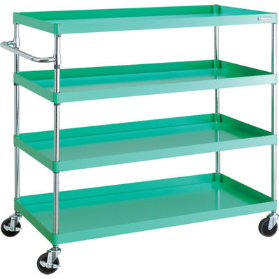 TRUSCO ツールワゴン フェニックスワゴン 省音 1200X600XH1200 4段 ヤンググリーン PEW-12124-YG 1台（直送品）