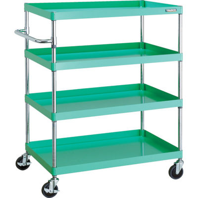 TRUSCO ツールワゴン フェニックスワゴン 省音 900X600XH1200 4段 ヤンググリーン PEW-1294-YG 1台（直送品）