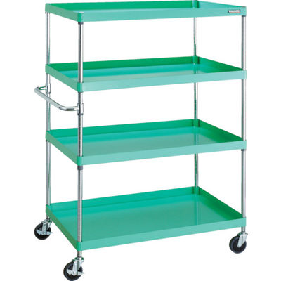 TRUSCO ツールワゴン フェニックスワゴン 省音 1000X650XH1500 4段 ヤンググリーン PEW-15104-YG 1台（直送品）