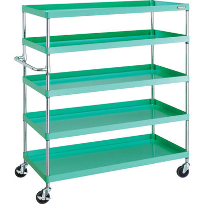 TRUSCO ツールワゴン フェニックスワゴン 省音 1200X600XH1500 5段 ヤンググリーン PEW-15125-YG 1台（直送品）