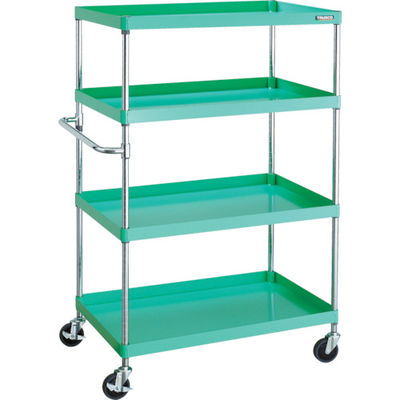TRUSCO ツールワゴン フェニックスワゴン 省音 900X600XH1500 4段 ヤンググリーン PEW-1594-YG 1台（直送品）
