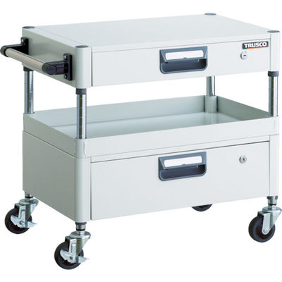 トラスコ中山 TRUSCO ツールワゴン フェニックスワゴン 省音 600X400XH600 引出付 ホワイト PEW-661VZ-W 1台（直送品）