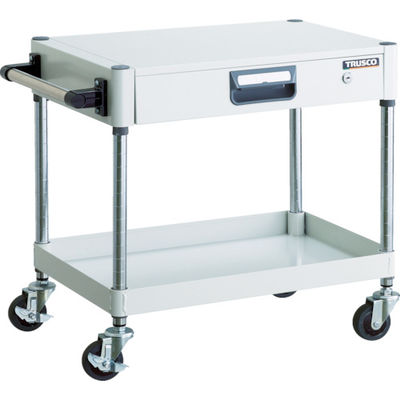 トラスコ中山 TRUSCO ツールワゴン フェニックスワゴン 省音 600X400 薄型1段引出付 ホワイト PEW-661Z-W 1台（直送品）