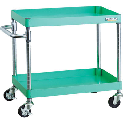 TRUSCO ツールワゴン フェニックスワゴン 600X400 2段 φ75ゴム車輪 ヤンググリーン PEW-662-G75-YG 1台（直送品）