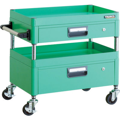 TRUSCO ツールワゴン フェニックスワゴン 省音 600X400XH600 引出付 ヤンググリーン PEW-662VZ-YG 1台（直送品）