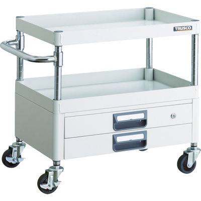 TRUSCO ツールワゴン フェニックスワゴン 省音 600X400XH600 2段引出付 ホワイト PEW-662X-W 1台（直送品）