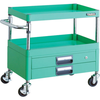 TRUSCO ツールワゴン フェニックスワゴン 省音 600X400XH600 2段引出付 ヤンググリーン PEW-662X-YG 1台（直送品）
