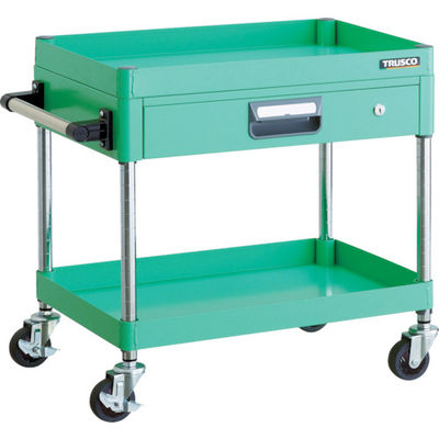 TRUSCO ツールワゴン フェニックスワゴン 省音 600X400 薄型1段引出付 ヤンググリーン PEW-662Z-YG 1台（直送品）