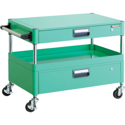 TRUSCO ツールワゴン フェニックスワゴン 省音 750X500XH600 引出付 ヤンググリーン PEW-671VZ-YG 1台（直送品）