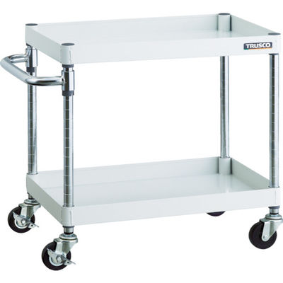 TRUSCO ツールワゴン フェニックスワゴン 750X500 2段 φ75ゴム車輪 ホワイト PEW-672-G75-W 1台（直送品）
