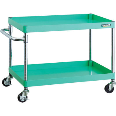 TRUSCO ツールワゴン フェニックスワゴン 750X500 2段 φ75ゴム車輪 ヤンググリーン PEW-672-G75-YG 1台（直送品）