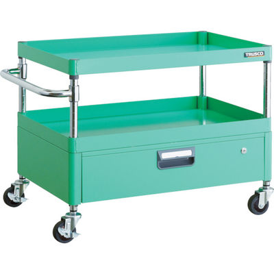 TRUSCO ツールワゴン フェニックスワゴン 省音 750X500XH600 1段引出付 ヤンググリーン PEW-672V-YG 1台（直送品）