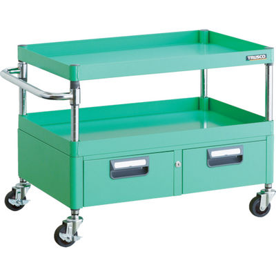 TRUSCO ツールワゴン フェニックスワゴン 省音 750X500XH600 2列引出付 ヤンググリーン PEW-672W-YG 1台（直送品）