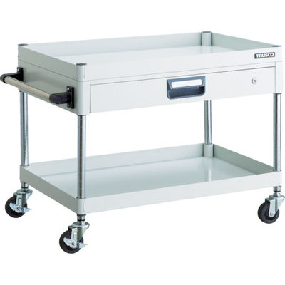 トラスコ中山 TRUSCO ツールワゴン フェニックスワゴン 省音 750X500 薄型1段引出付 ホワイト PEW-672Z-W 1台（直送品）