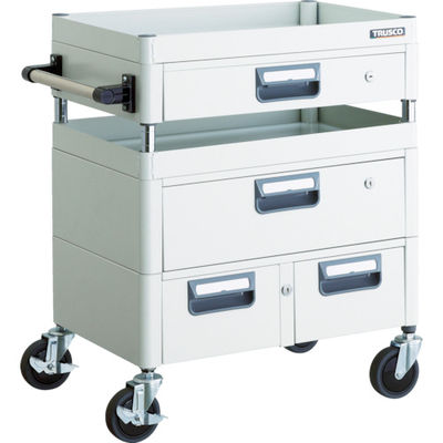 TRUSCO ツールワゴン フェニックスワゴン 抗菌 省音 600X400XH740 引出付 ホワイト PEW-762VWZ-W 1台（直送品）