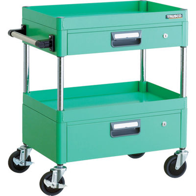 TRUSCO ツールワゴン フェニックスワゴン 省音 600X400XH740 引出付 ヤンググリーン PEW-762VZ-YG 1台（直送品）