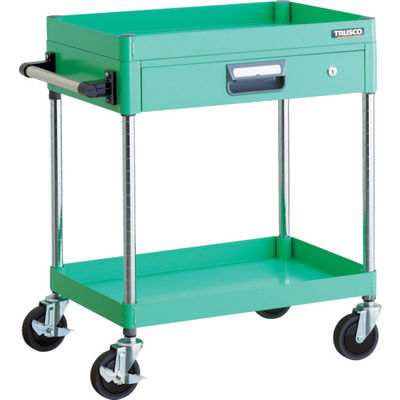 TRUSCO ツールワゴン フェニックスワゴン 省音 600X400 薄型1段引出付 ヤンググリーン PEW-762Z-YG 1台（直送品）