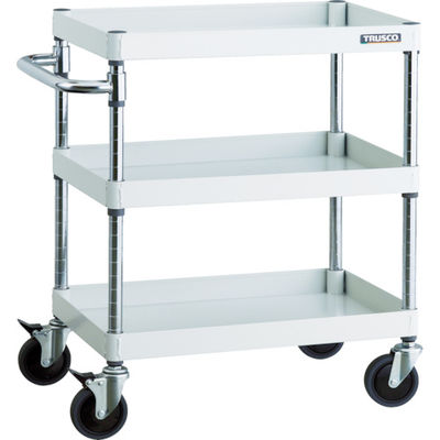 トラスコ中山 TRUSCO ツールワゴン フェニックスワゴン 省音 600X400XH740 3段 ホワイト PEW-763C-W 1台（直送品）