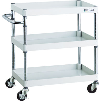 TRUSCO ツールワゴン フェニックスワゴン 600X400 3段 φ75ゴム車輪 ホワイト PEW-763-G75-W 1台（直送品）