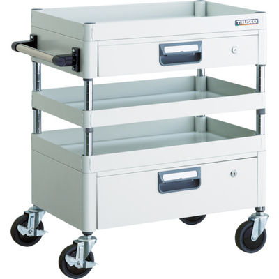 トラスコ中山 TRUSCO ツールワゴン フェニックスワゴン 省音 600X400XH740 引出付 ホワイト PEW-763VZ-W 1台（直送品）