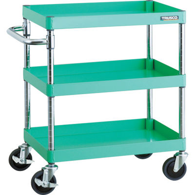 TRUSCO ツールワゴン フェニックスワゴン 省音 600X400XH740 3段 ヤンググリーン PEW-763-YG 1台（直送品）
