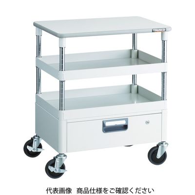 トラスコ中山 TRUSCO ツールワゴン フェニックスワゴン 省音 750X500 1段引出 天板付 ホワイト PEW-772VT-W 1台（直送品）