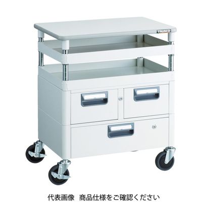 TRUSCO ツールワゴン フェニックスワゴン 抗菌 省音 750X500XH740 引出 天板付 ホワイト PEW-772VWT-W 1台（直送品）