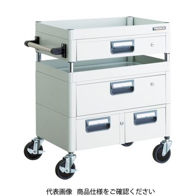 TRUSCO ツールワゴン フェニックスワゴン 抗菌 省音 750X500XH740 引出付 ホワイト PEW-772VWZ-W 1台（直送品）