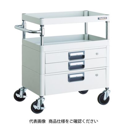 トラスコ中山 TRUSCO ツールワゴン フェニックスワゴン 省音 750X500XH740 引出付 ホワイト PEW-772VX-W 1台（直送品）