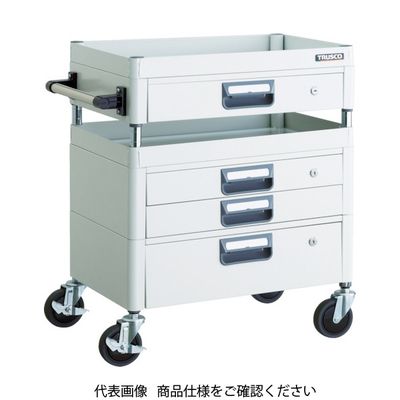 TRUSCO ツールワゴン フェニックスワゴン 抗菌 省音 750X500XH740 引出付 ホワイト PEW-772VXZ-W 1台（直送品）