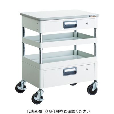 TRUSCO ツールワゴン フェニックスワゴン 省音 750X500XH740 引出 天板付 ホワイト PEW-772VZT-W 1台（直送品）