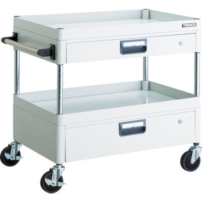 トラスコ中山 TRUSCO ツールワゴン フェニックスワゴン 省音 750X500XH740 引出付 ホワイト PEW-772VZ-W 1台（直送品）