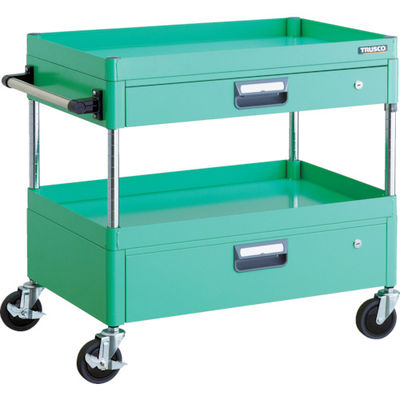 TRUSCO ツールワゴン フェニックスワゴン 省音 750X500XH740 引出付 ヤンググリーン PEW-772VZ-YG 1台（直送品）