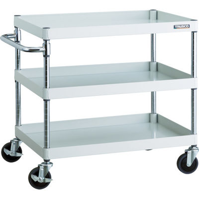 トラスコ中山 TRUSCO ツールワゴン フェニックスワゴン 省音 750X500XH740 3段 ホワイト PEW-773-W 1台（直送品）