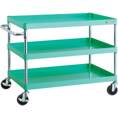 TRUSCO ツールワゴン フェニックスワゴン 省音 900X600XH740 3段 ヤンググリーン PEW-793-YG 1台（直送品）